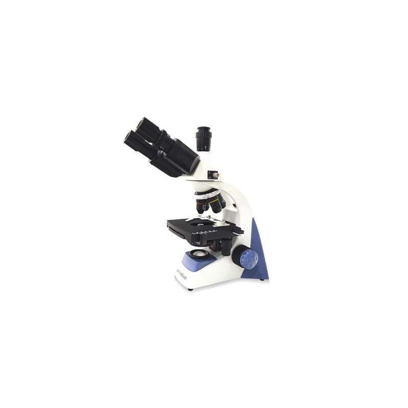 Microscópio Biológico Trinocular Série Blue até 1600x com Bateria recarregável Objetivas Acromáticas