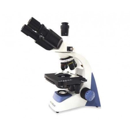 Microscópio Biológico Trinocular Série Blue até 1600x com Bateria recarregável Objetivas Acromáticas