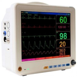 Monitor Multiparamétrico ECG + SPO2 + PANI + TEMP + FR - 12 Polegadas