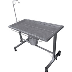 Mesa de Fluidoterapia Veterinária Inox 304 com Suporte de Soro