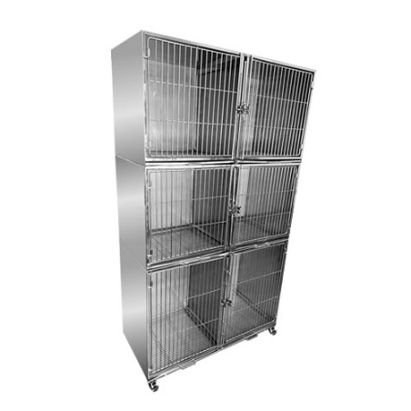 Canil de Inox 304 6 Lugares Veterinário | Evolução Pet